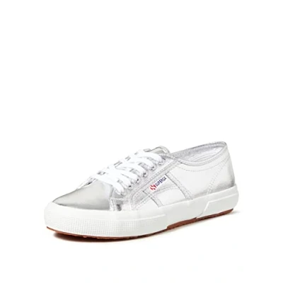 Image of Superga Women&#039;s 2750 cotmetu Low Top Sneakers, Silver, 3.5 UK
