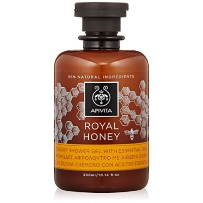 Image of Apivita Royal Honey creamy shower gel, moisturizes and offers a sense of relaxation