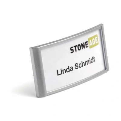 Image of Durable 854223 Classic Name Badge with Magnet 34 x 74 mm Silver (Pack of 10)