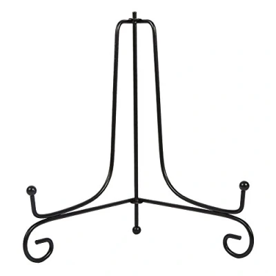 Image of Iron Display Stand, Black Easel Plate Photo Holder Displays Picture Frames, Cookbooks, Decorative Plates, Tablets and Art (8 inch)