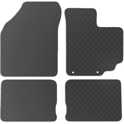 Image of Carsio Rubber Car Mats For Suzuki Celerio 2014+ Onwards Tailored Fit Floor Mat Set Complete Accessory Black Custom Fitted All Weather &amp; Heavy Duty, Anti Slip Backing with Clips
