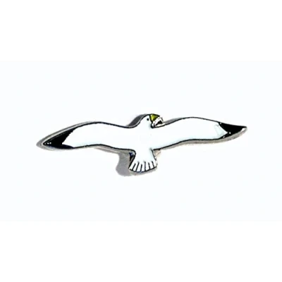 Image of Metal Enamel Pin Badge Brooch Bird Sea Gull Tern (Flying)