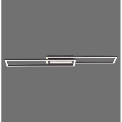 Image of Asmin 95x18 Integrated LED Semi Flush Ceiling Light Black 1x 45W 3000K
