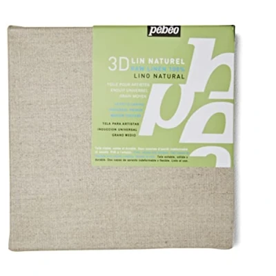 Image of Pebeo Gedeo 20 x cm 3D Linen Natural Stretchers Universal Coating Square Formats, Brown