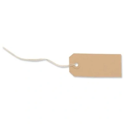 Image of 50 Pack 96 x 48mm Brown Buff Strung Tags 977298