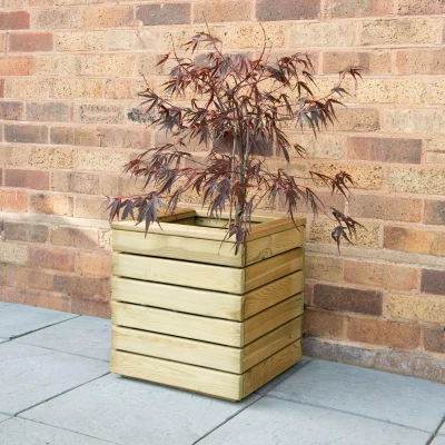 Image of Forest Linear Square Wooden Garden Planter 1&#039;x1&#039; (0.4x0.4m)