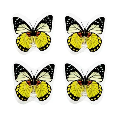 Image of Set of 4 Butterfly Wall Hooks Butterflies Mountable Mounted Hangers Self Adhesive Stick On
