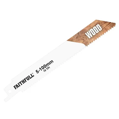 Image of Faithfull S811H Sabre Saw Blade Wood 150mm 10 TPI (Pack of 5) FAISBS811H