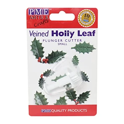 Image of PME HL541 Veined Holly Leaf Plunger Cutter, Small Size , White