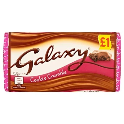 Image of Galaxy Cookie Crumble Milk Chocolate Bar £1 PMP 114g (Pack of 2)