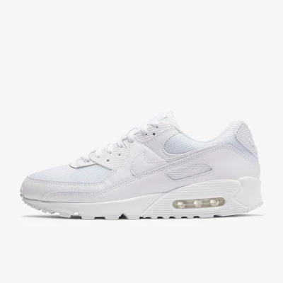Image of Nike Sportswear AIR MAX 90 Trainers, Men&#039;s, Size: 6, White/pure platinum Leather and textile