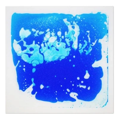 Image of Art3d 1 Pack Fancy Floor Tile for Kids Room Liquid Encased Home Decor, 12&quot; X Blue