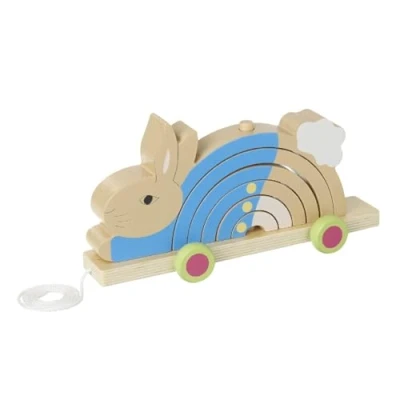 Image of Peter Rabbit Toys, Stacking Pull Along Toy, Wooden Montessori Toddler Early Development &amp; Activity Official Licensed Gifts by Orange Tree Blue