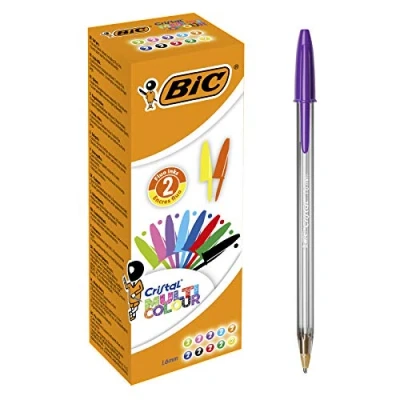 Image of BIC Crystal Multicoloured 926381 Ballpoint Pens non retractable Classic Colours