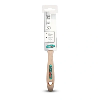 Image of Axus Decor S Finish Paint Brush (Grey Color) 1&quot;/25mm For All Paints, Synthetic Filaments, Birchwood Handles, Rust Resistant Stainless Steel, Compatible with Brushmate vapour boxes