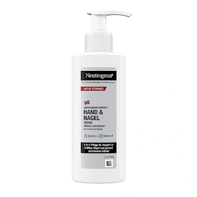 Image of Neutrogena Hand &amp; Nail Cream (150 ml), Fast Absorbing with 4 in 1 Moisturiser, Moisturising Glycerine + Vitamin E