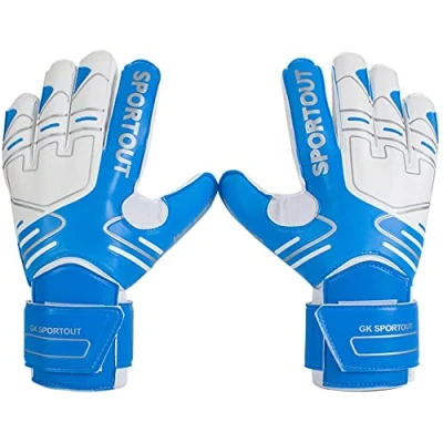 Image of SPORTOUT Youth Adult Goalie Goalkeeper Gloves,Strong Grip for The Toughest Saves, With Finger Spines to Give Protection Prevent Injuries (6, Blue)