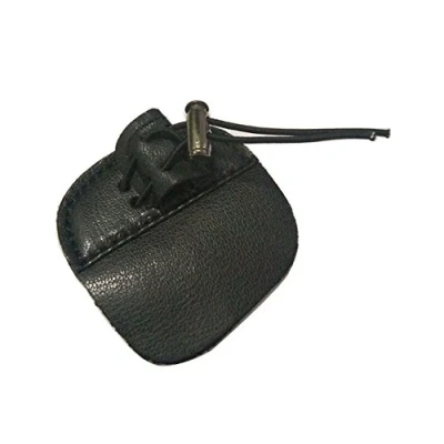 Image of 3Z Archery Leather Finger Tab Hunting Arrows Guard Recurve Bow Protector (Black)
