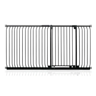 Image of Safetots Extra Tall Elite Safety Gate, 198cm 207cm, Matt Black, 96.8cm in Height, Pressure Fit Stair Baby Gate for Doors Hallways and Spaces, Barrier, Easy Installation