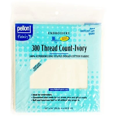 Image of Pellon 300 Thread Count Cotton Fabric for Embroidery Ivory x inch, 20 by 24&quot;
