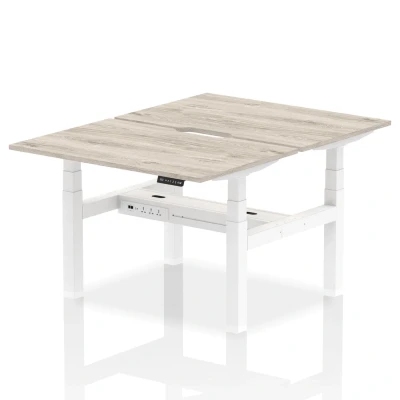 Image of Air B2B 1200x800 Adjustable 2P Bench Desk Scalloped Grey Oak/White