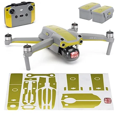 Image of Wrapgrade Skin compatible with DJI Air 2S Accent Color B (LIMONCINO YELLOW)