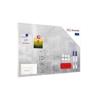 Image of ALLboards Magnetic METALboards, Cement Concrete 60x40 cm + a Set of Accessories Included