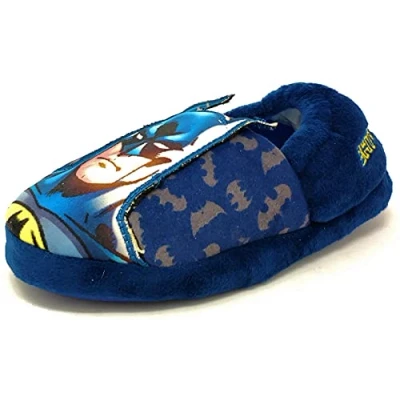 Image of DC Comics Boys Slippers, Blue, Size 8 2 (Blue, UK child 8, numeric_8)