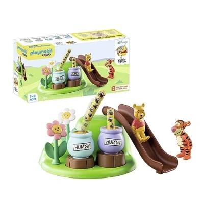 Image of Playmobil 71317 1.2.3 &amp; Disney: Winnie&#039;s Tigger&#039;s Bee Garden, Winnie the Pooh, educational toys for toddlers, gifting toy and fun imaginative role play, playsets children ages 12 months+