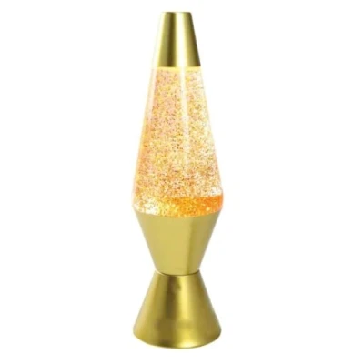 Image of ALAYSTAR Deluxe 15 Inch Bullet Design Glitter Lamp (Gold) Sparkly Calming Motion Gold Lava Ideal Present for Your Loved Ones