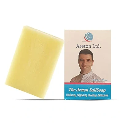 Image of High Grade Salicylic Acid Soap bar with 4 Active ingredients, Kojic Acid, Sulphur and Aloe Vera for Skin Exfoliating, Brightening, Cleansing, Rough Bumpy Skin, Purify pores 80g