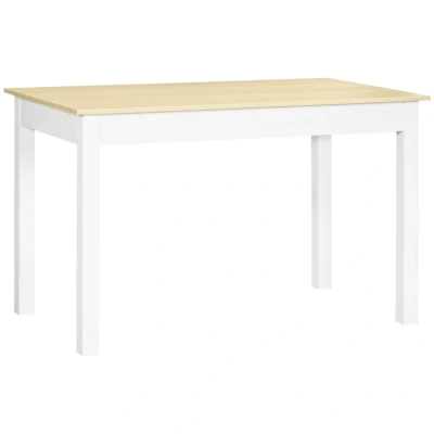 Image of HOMCOM Dining Table for 4 to 6, Modern Kitchen with Wood Effect Tabletop, Thick Legs, 120cm, Oak Grain