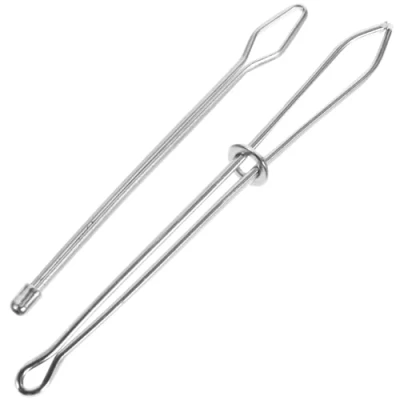 Image of HEALLILY Drawstring Threader Easy Pull Bodkin with Tweezers for Elastic Threading Yarn 2Pcs (Silver)