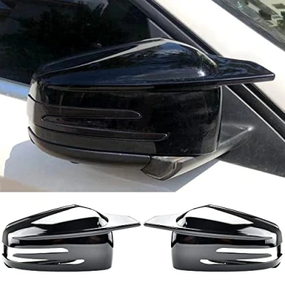Image of Fouedy Side Mirror Cap Covers For Mercedes Benz W176 W246 W212 W204 C117 X156 X204 W221 C218 A B C E S CLA GLA GLK Class Black Replace (black)