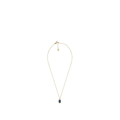 Image of Skagen Women&#039;s Stainless Steel or Semi precious with lobster clasp closure Sea glass Pendant necklace, Blue and Gold tone