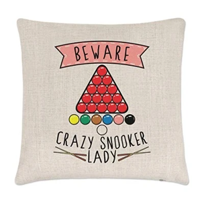 Image of Gift Base Beware Crazy Snooker Lady Cushion Cover
