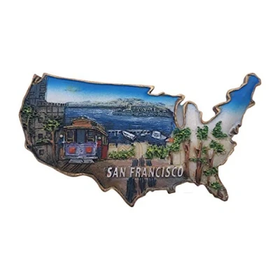 Image of San Francisco USA 3D Refrigerator Magnet Tourist Souvenirs Resin Magnetic Stickers Fridge Home &amp; Kitchen Decoration from China