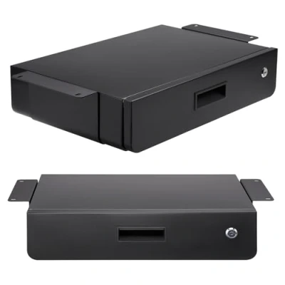 Image of Maclean keyed ergonomic under desk drawer, organizer, black, max 5kg, MC 461