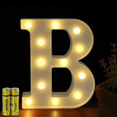 Image of HONPHIER® Letter Lights Decorative LED Alphabet Marquee Decoration Light Up Sign Night Battery Operated for Birthday Party Wedding Receptions Holiday Bar Home Bedroom Bath Decor (B)