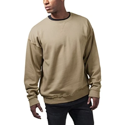Image of Urban Classics OPEN EDGE CREW Sweatshirt, Men&#039;s, Size: Large, Warm sand