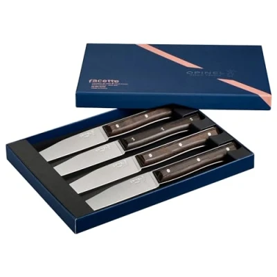 Image of Opinel Set of 4 Facette Dark Ash Table Knives