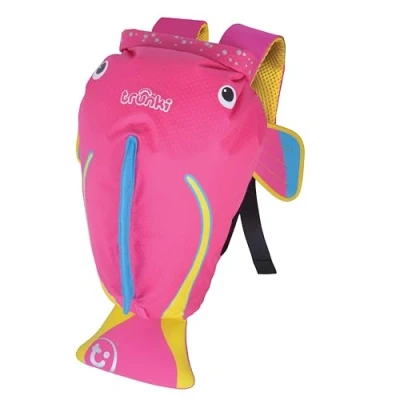 Image of Trunki PaddlePak Waterproof Swimming Bag for Kids and Children’s Backpack PE Coral Tropical Fish (Pink)