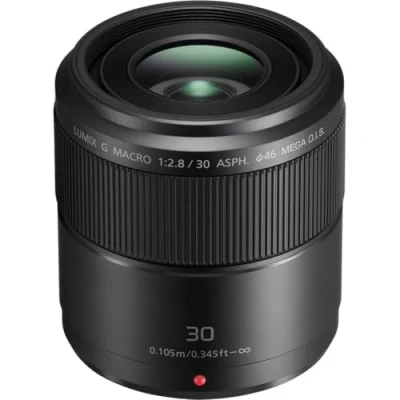 Image of Panasonic LUMIX G MACRO LENS, 30MM, F2.8 ASPH, MIRRORLESS MICRO FOUR THIRDS, MEGA OPTICAL I.S, H HS030 (USA BLACK)