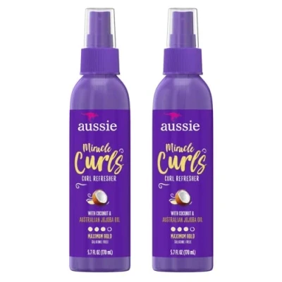 Image of Aussie Miracle Curls Refresher 5.7 Ounce Pump (Maximum Hold) (170ml) (2 Pack)