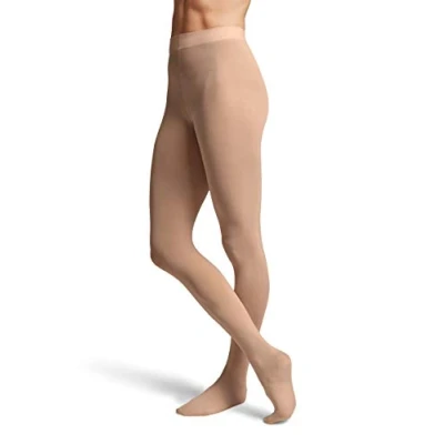 Image of Bloch Women&#039;s Ladies contoursoft footed tights, Tan, M UK