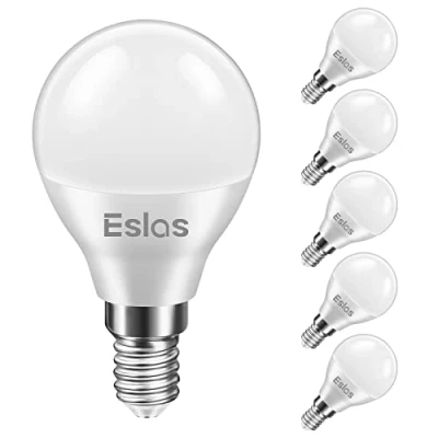 Image of Eslas E14 LED Light Bulb, Globe Bulb SES 6W, Small Edison Screw G45 Golf Ball 60W Incandescent Equivalent, P45 Warm White 3000K 600lm, Non dimmable, 6 Pack