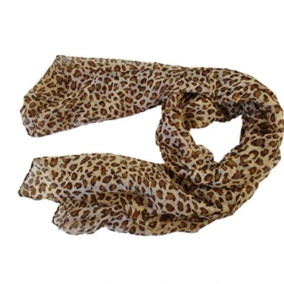 Image of Beautiful Beige Large Animal Leopard Print Style Shawl/Scarf/Wrap
