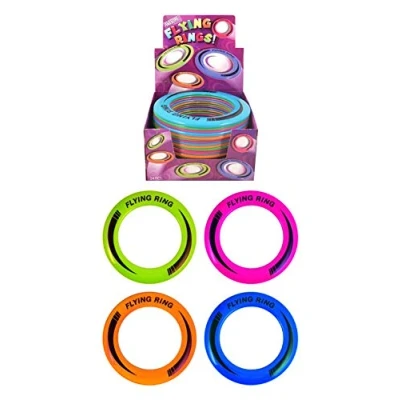 Image of HENBRANDT 24 x Flying Neon Frisbee Rings Beach or Sand Toy Disc Fun Kids Throw Game Boy Girl Garden Outdoor Ball