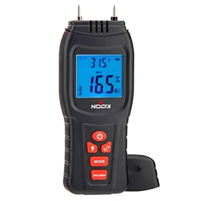 Image of NoCry Digital Moisture Meter Water Leak Detector and Thermometer for Wood &amp; Building Materials, Battery Replacement Electronic Probes Included