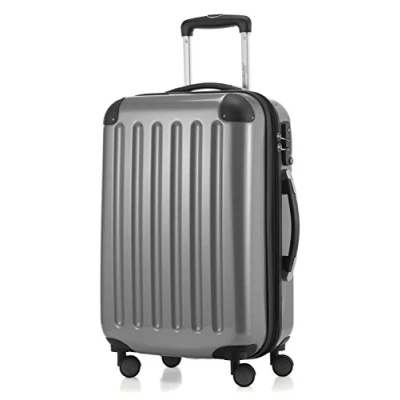 Image of HAUPTSTADTKOFFER Alex Carry On luggage Board Suitcase Bag Hardside Spinner Trolley 4 Wheel Expandable, 55cm, TSA, silver